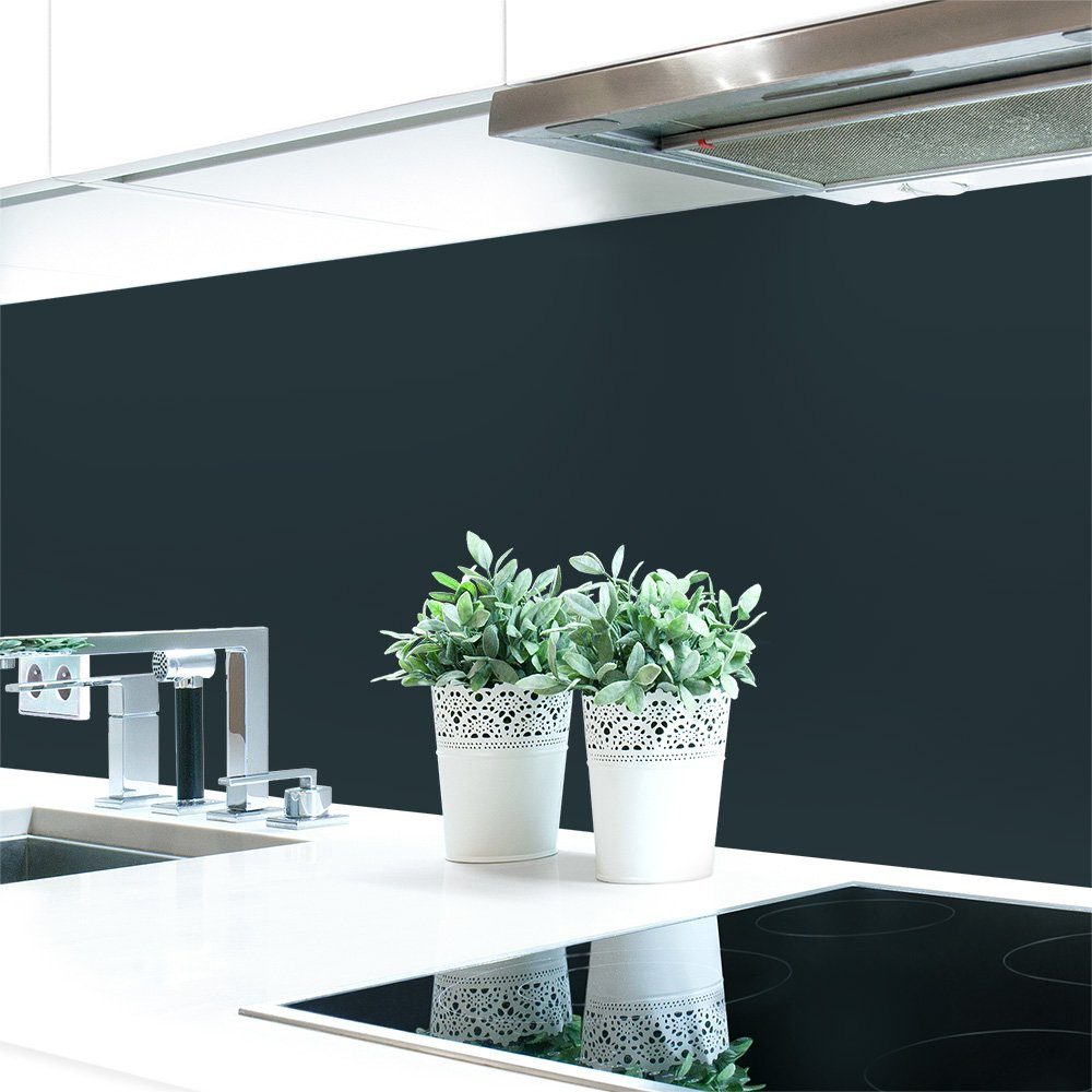 DRUCK-EXPERT Küchenrückwand Küchenrückwand Grautöne Unifarben Premium Hart-PVC 0,4 mm selbstklebend Anthrazitgrau ~ RAL 7016