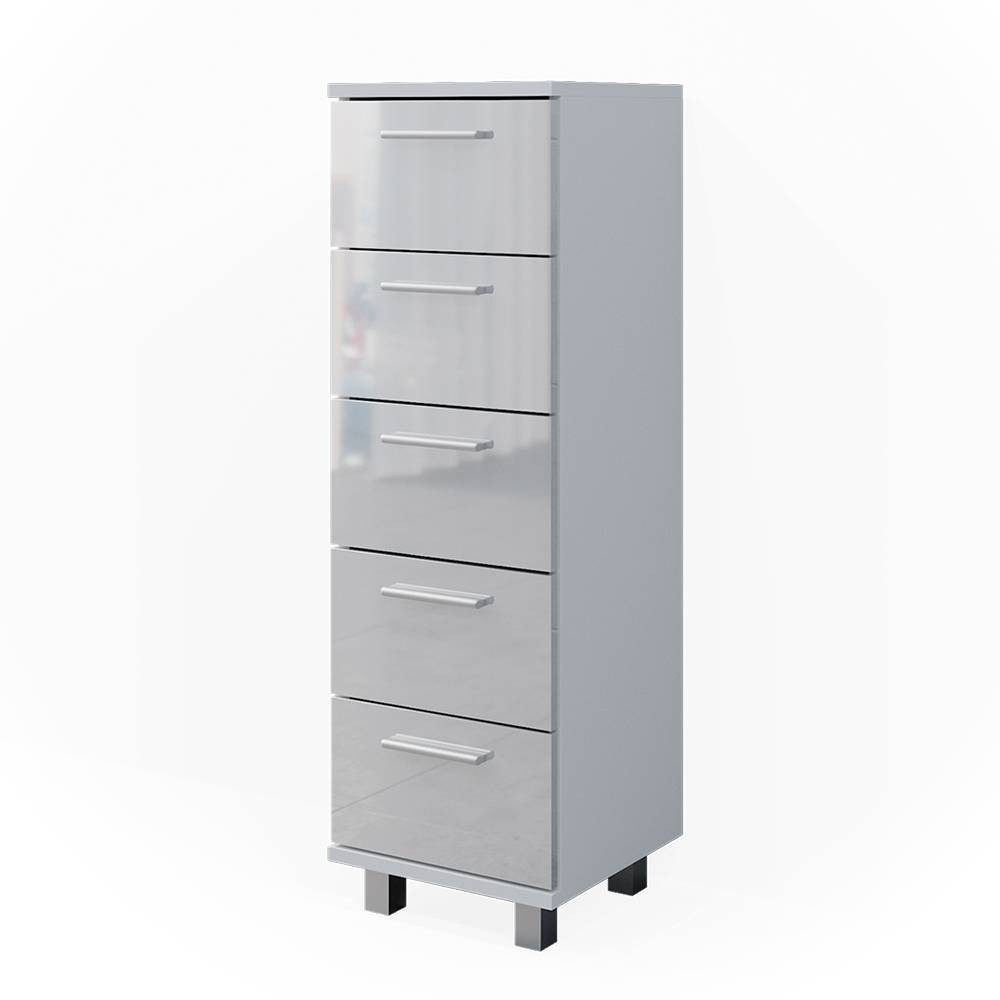 Vicco Midischrank Ilias, Weiß Hochglanz, 30 x 95 cm (1-St)