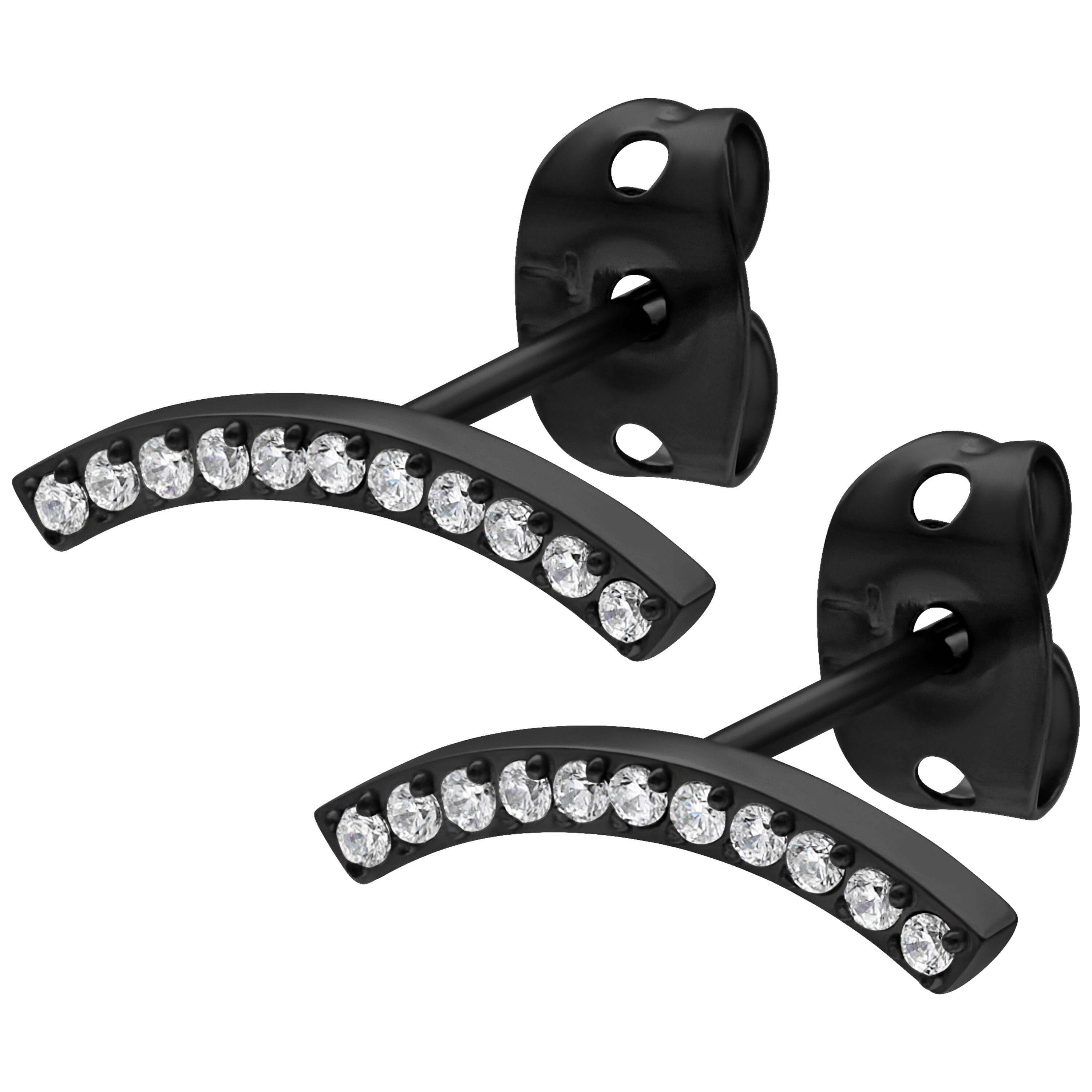 Paar Ohrstecker Crystal Arch Earstuds - Schwarz