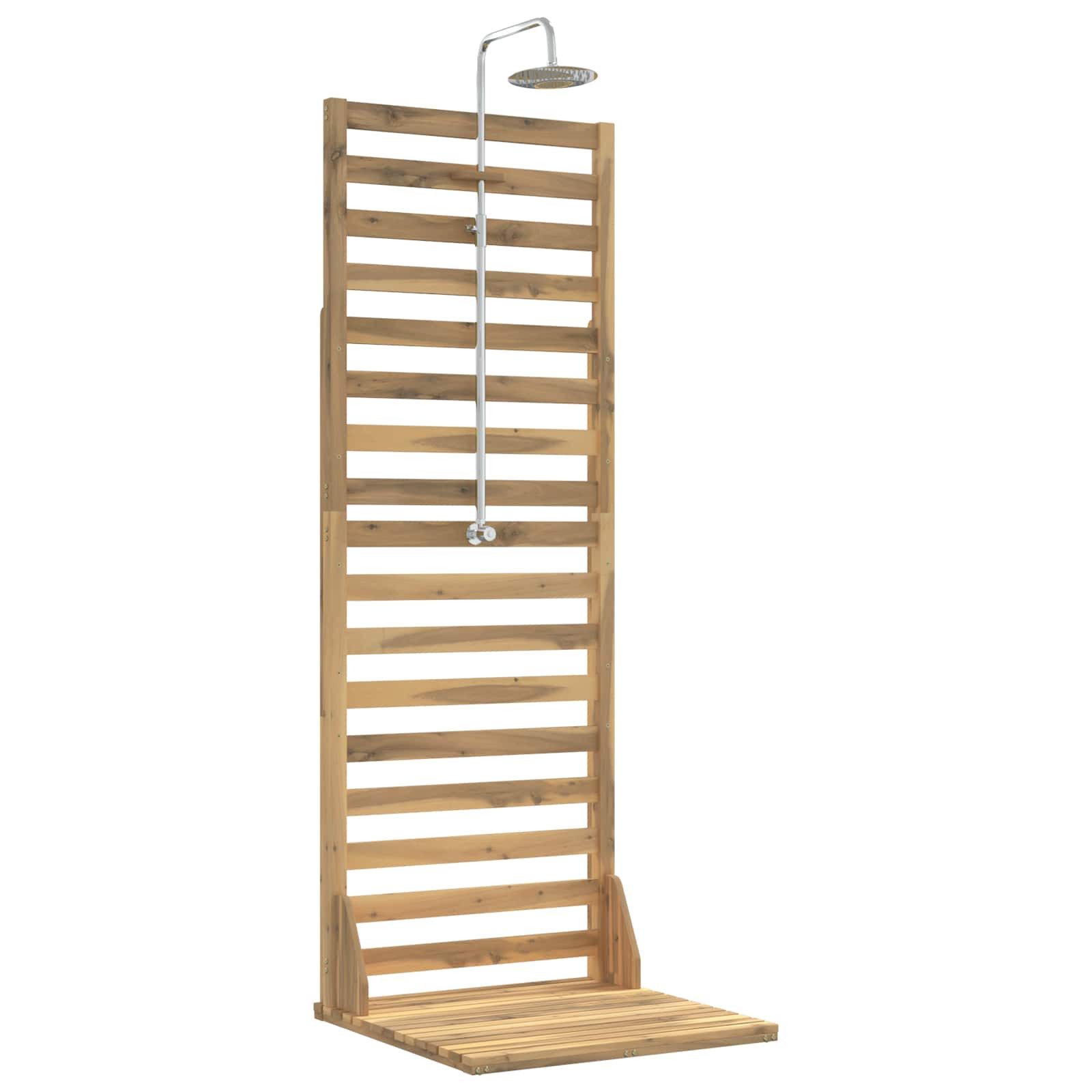 vidaXL Gartendusche 75 x 74 x 205,5 cm Gartendusche 205,5 cm Massives Akazienholz und Edel