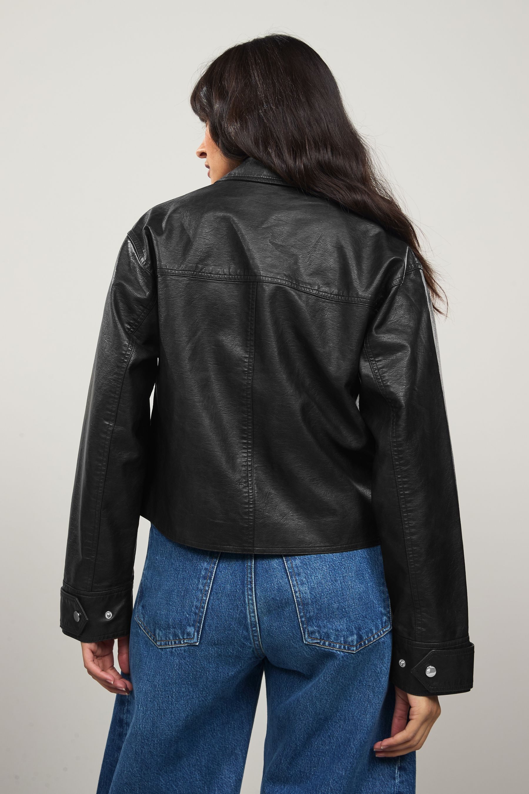 Next Lederjacke Kunstlederjacke mit durchgehendem Reißverschluss (1-St) günstig online kaufen