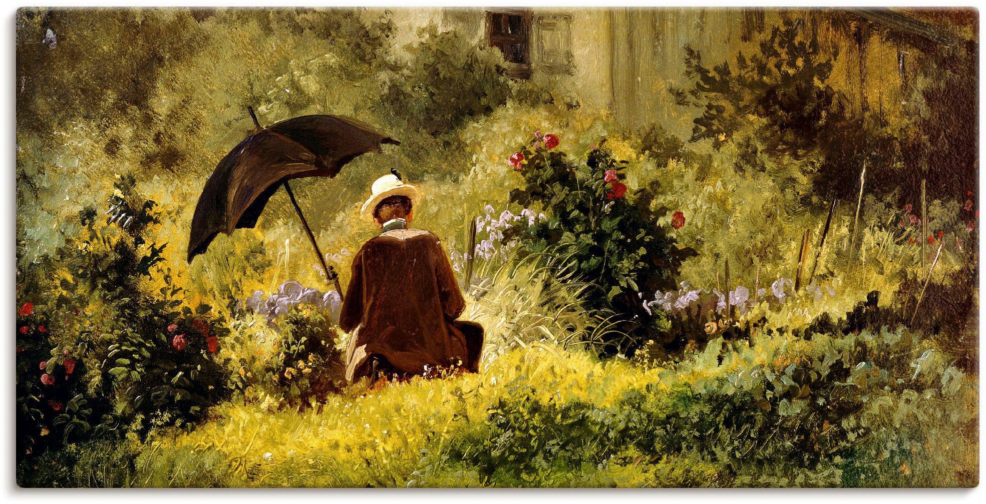 Artland Leinwandbild Der Maler im Garten, Mann (1 St), auf Keilrahmen gespannt
