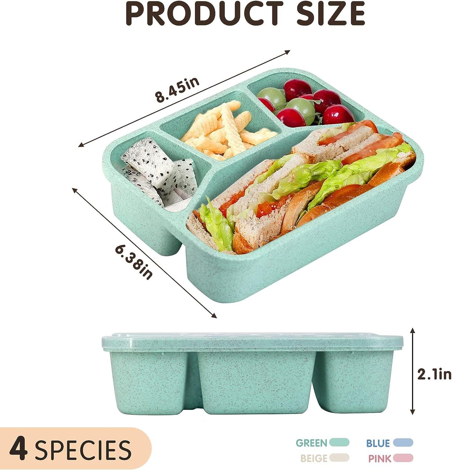 autolock 1000ML Seiten, Lunchbox Brotdose Kinder Erwachsene Bento Lunchbox Tragbar Box,4 (4-tlg)