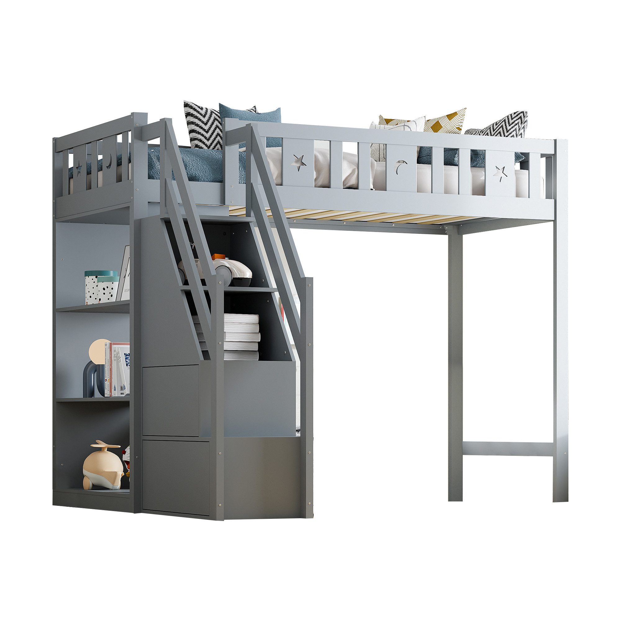 Flieks Hochbett Hochbett Kinderbett Einzelbett 90x200cm günstig online kaufen
