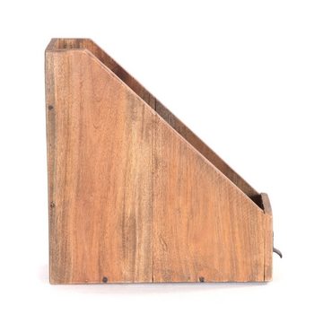 DESIGN DELIGHTS Aufbewahrungsbox STEHSAMMLER "NOTA", Mahagoni Holz, 30 cm, Stehordner