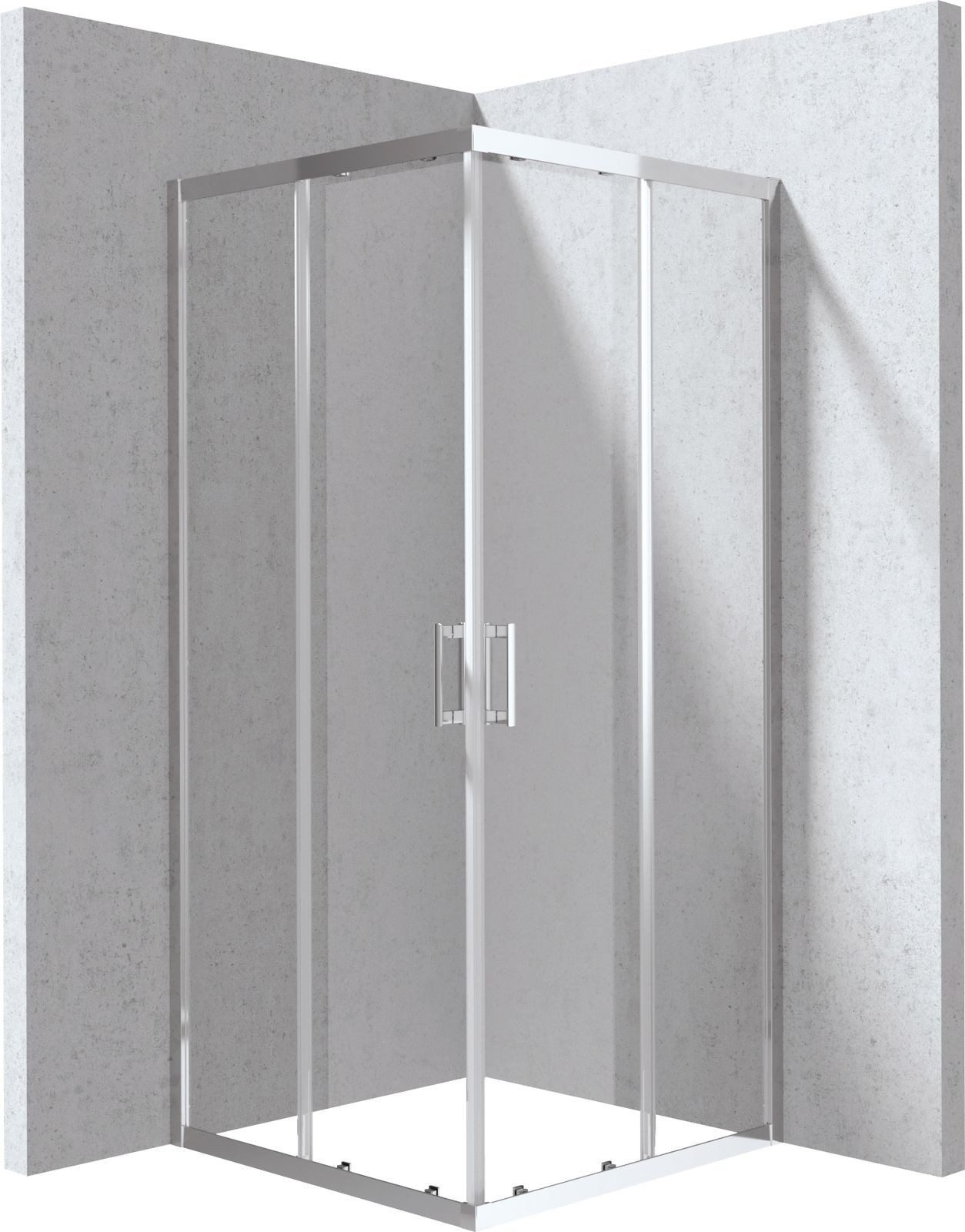 Deante Komplettdusche Duschkabine 90x90 cm in Chrom, BxT: 80x80 cm