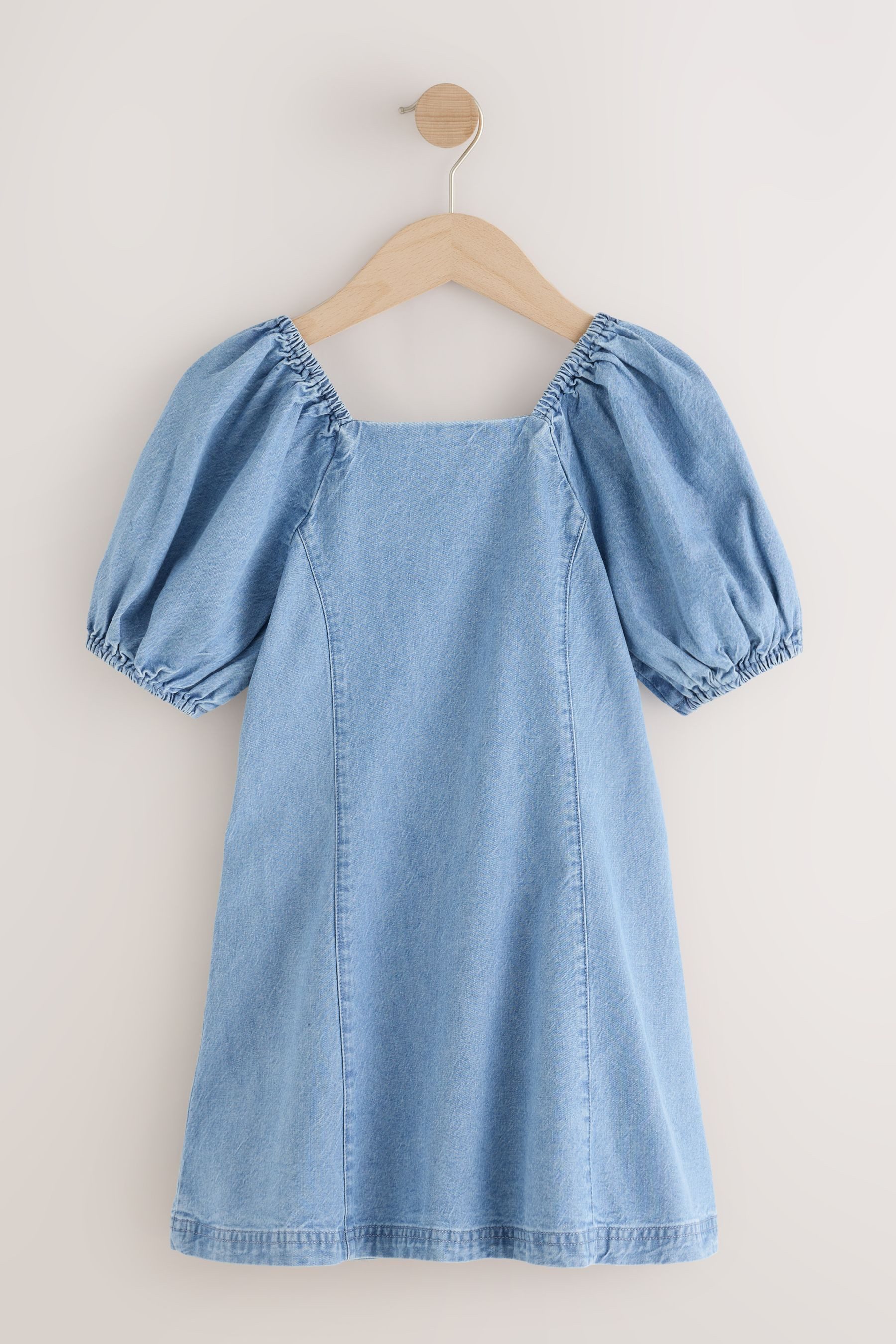 Next Blusenkleid Durchgeknöpftes Kleid mit Puffärmeln (1-tlg)
