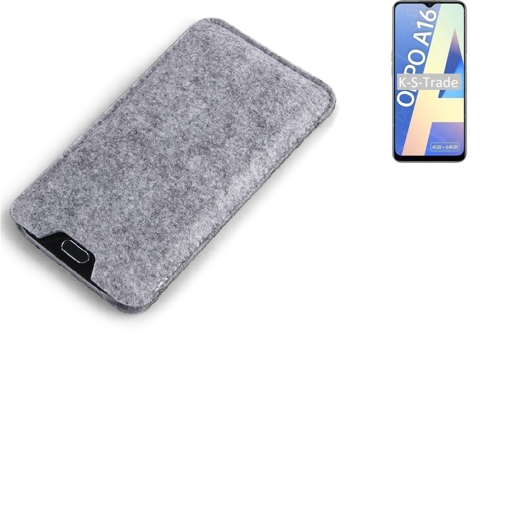 K-S-Trade Handyhülle für Oppo A16, Filz Handyhülle Schutzhülle Filztasche Filz Tasche Case Sleeve