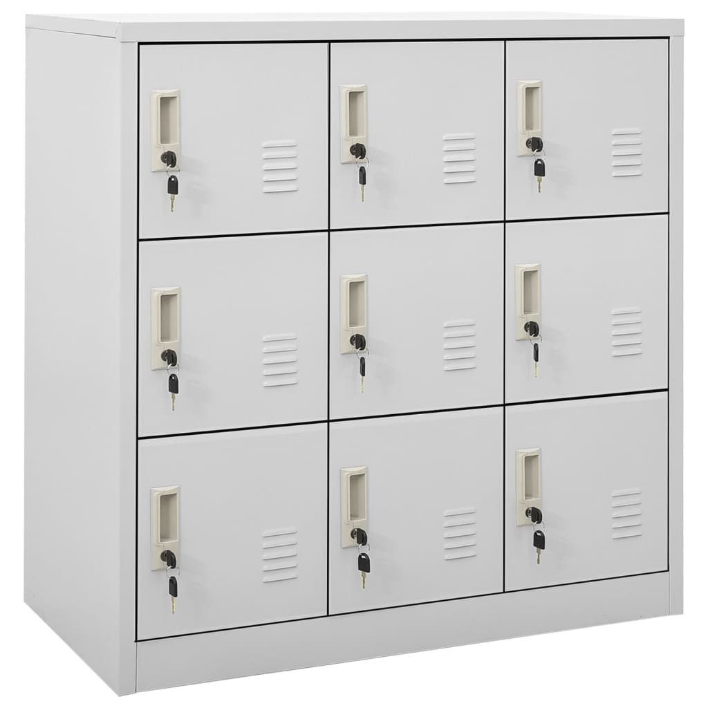 vidaXL Fächerschrank Schließfachschrank Hellgrau 90x45x92,5 cm Stahl (1-St)