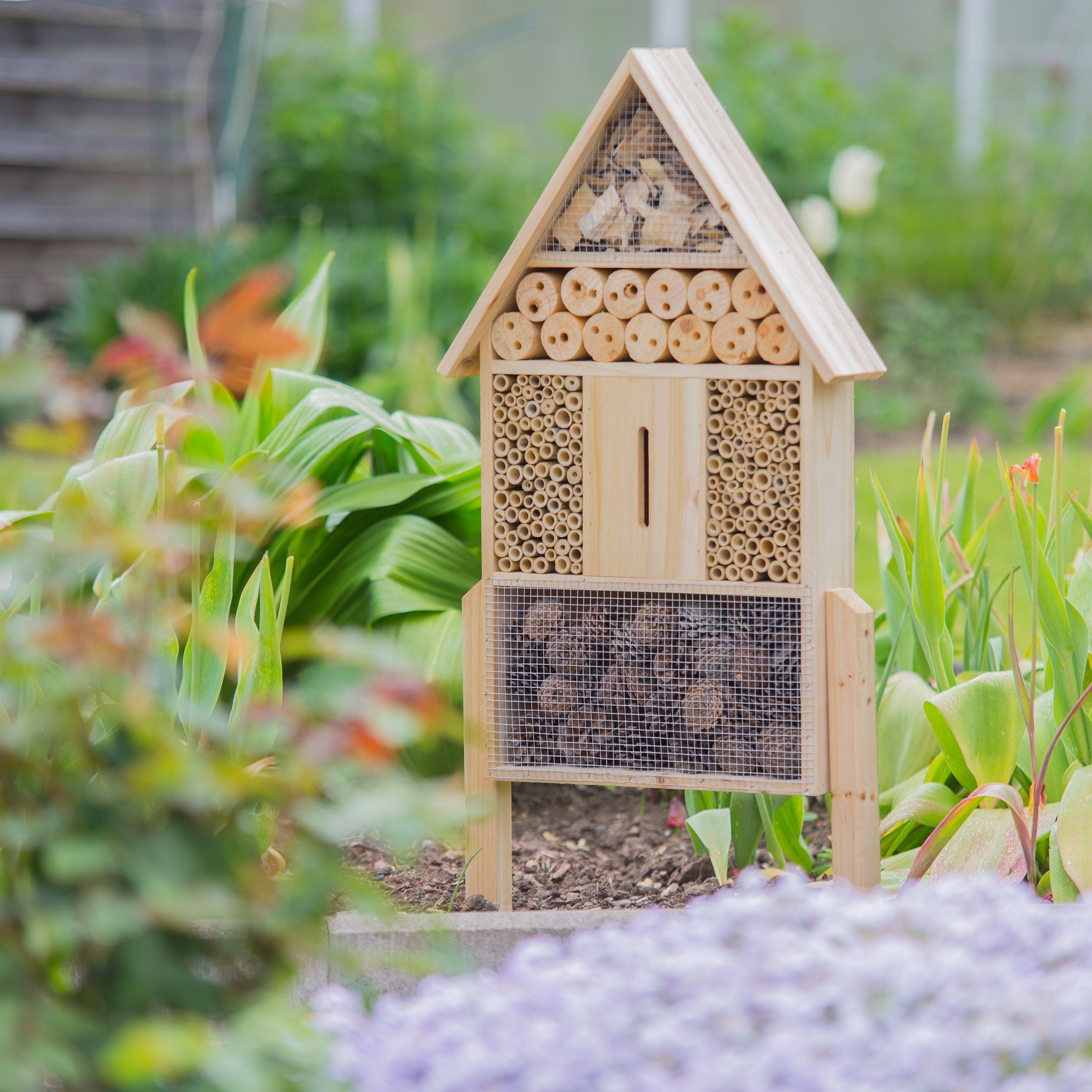 relaxdays Insektenhotel natur Größe L