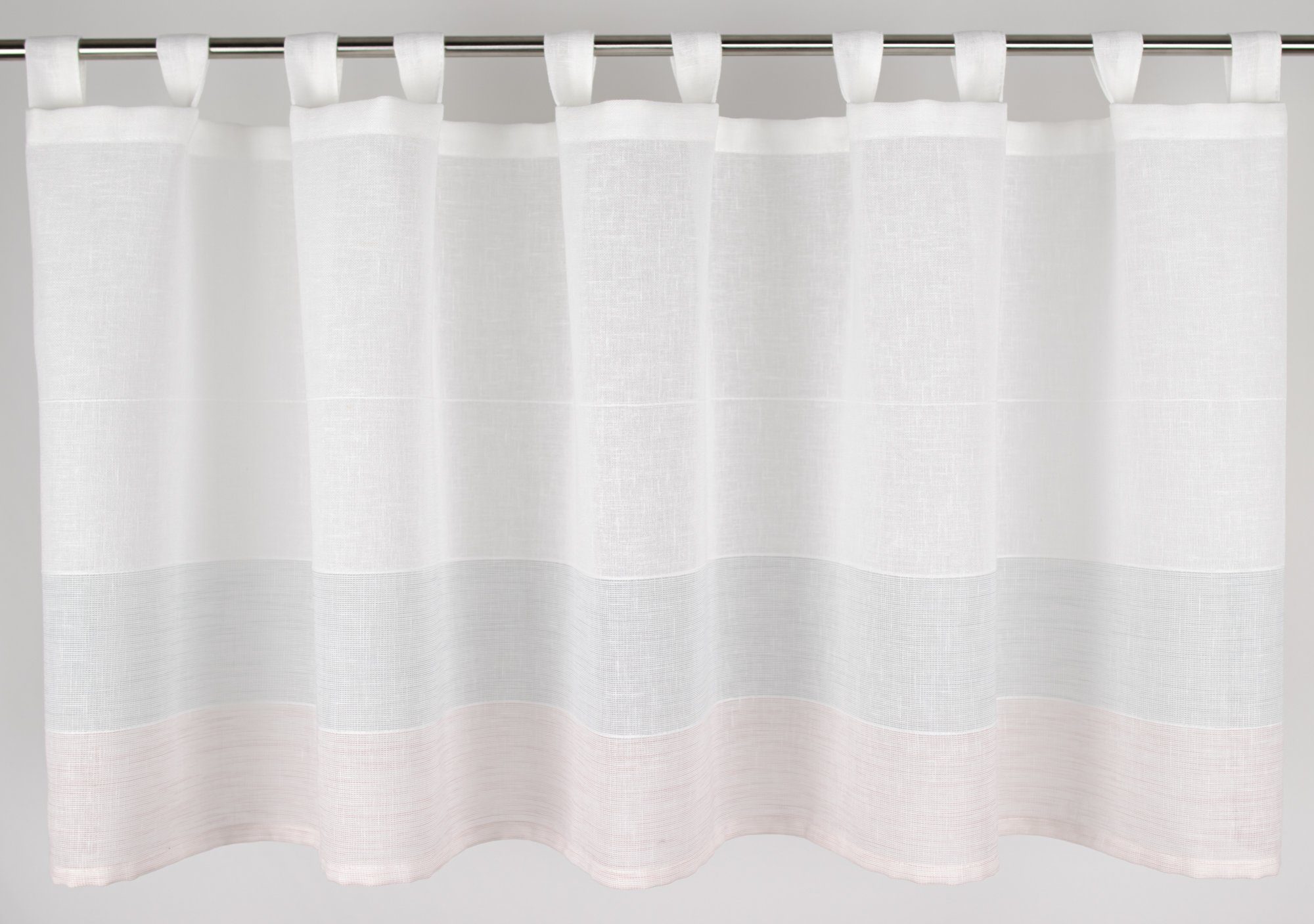 EXPERIENCE Scheibengardine Scheibengardine Bistrogardine Küchengardine 4022 Wollweiß Rosa Mint 50x140 cm mit 10 Schlaufen Leinenoptik (1 St), Schlaufen, halbtransparent, Batist, Batiststore