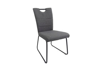 byLIVING Kufenstuhl BARRY (2er-Set), Webstoff grau, Gestell Metall schwarz, B 58, H 95, T 45 cm