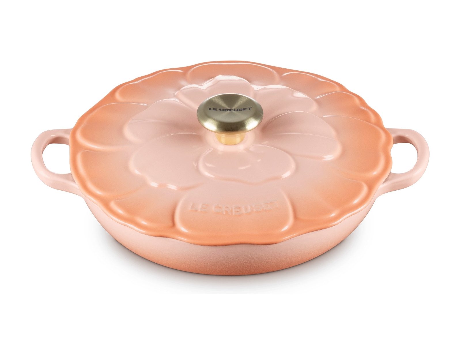 LE CREUSET Kochtopf Signature Gourmet-Profitopf Blume pêche 26cm, Emailliertes Gusseisen