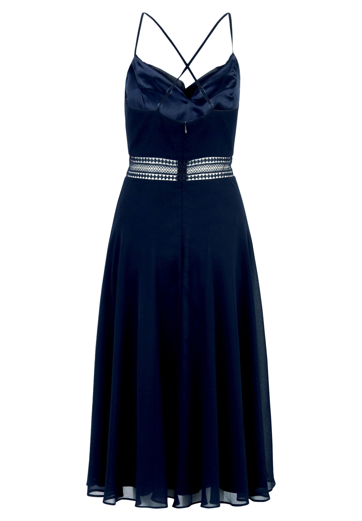 Vera Mont Cocktailkleid Damen mit Wasserfallausschnitt Stickerei