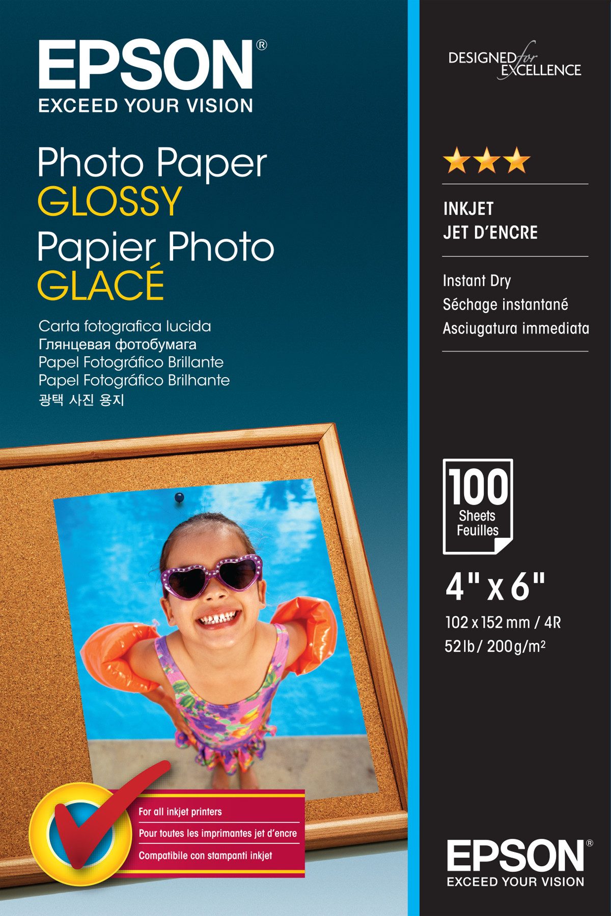 Epson Fotopapier glänzend C13S042548 (10x15cm-100 Blatt) Tintenpatrone