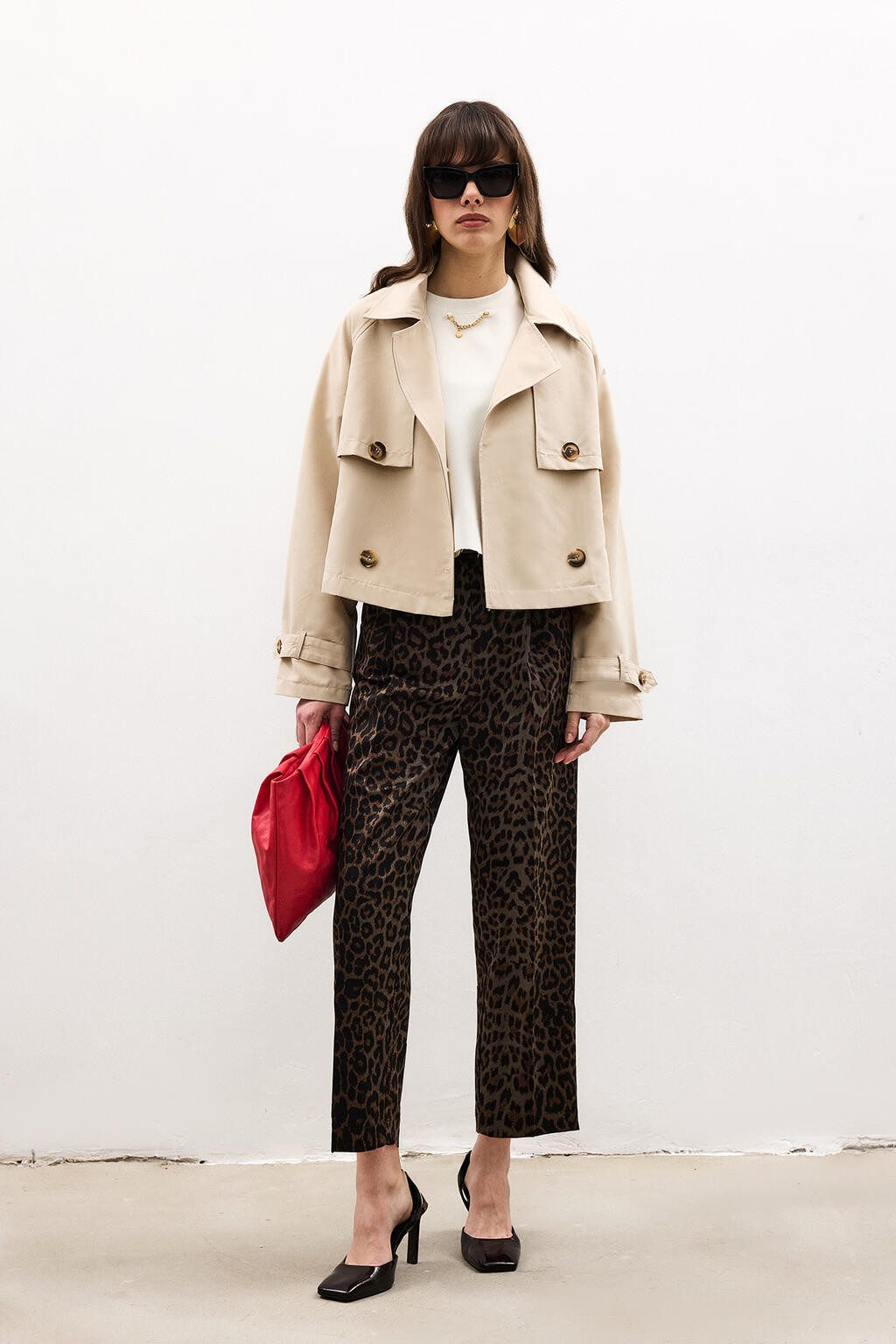 touche prive 5-Pocket-Jeans Karottenhose mit Leopardenmuster günstig online kaufen