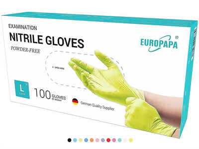 EUROPAPA Nitril-Handschuhe 500x Nitrilhandschuhe Einweghandschuhe (latexfrei, puderfrei) puderfrei, latexfrei
