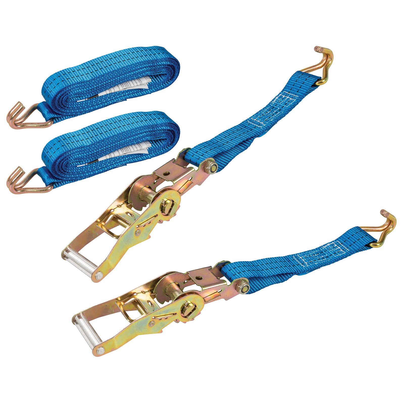 Zurrgurt 2er Set Spanngurt mit Ratschgriff und J-Haken 6m x 38mm Zurrkraft