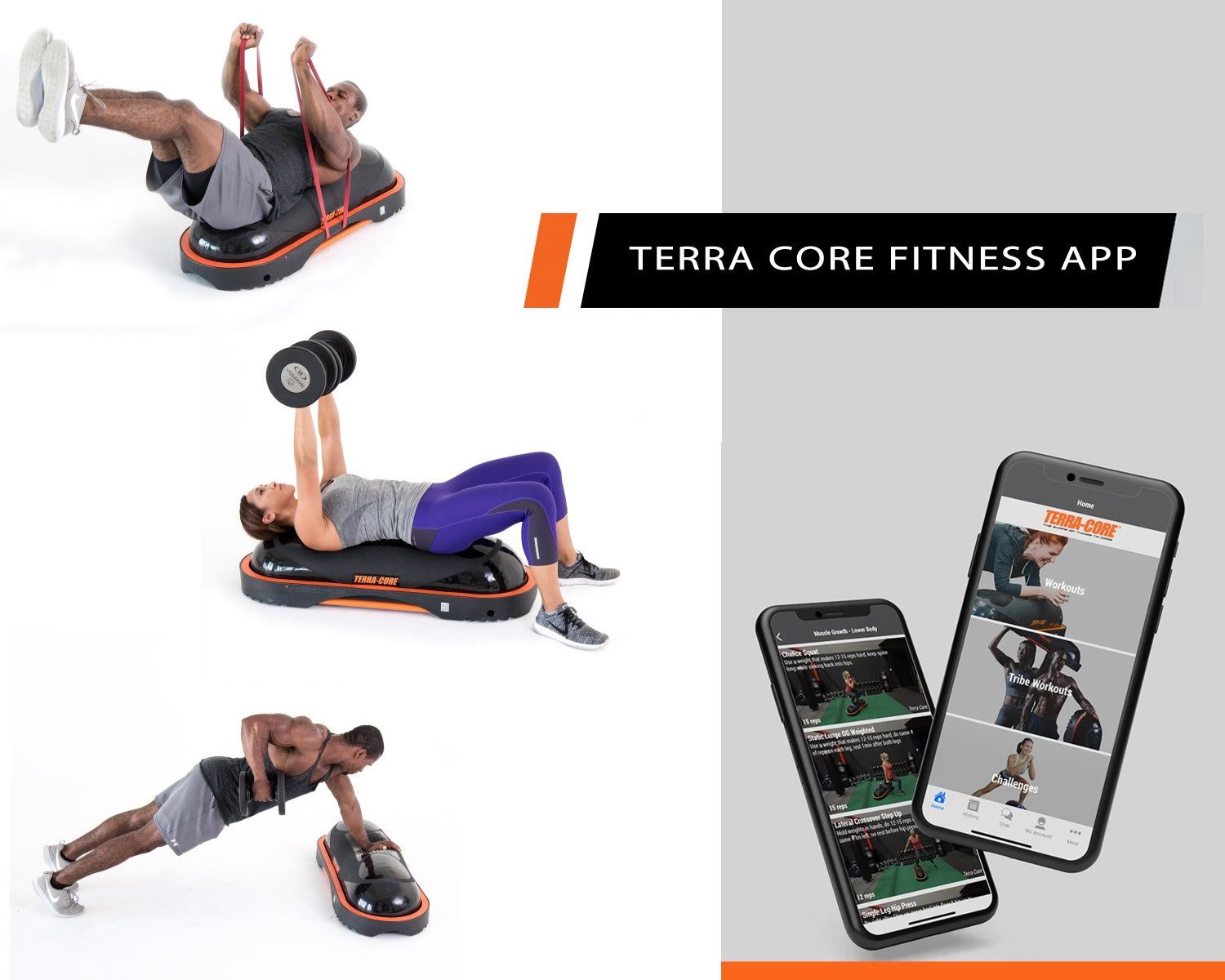 Terra Core Balancetrainer Stepp Core, Workout Terra Board und Bench, Universelle Balance