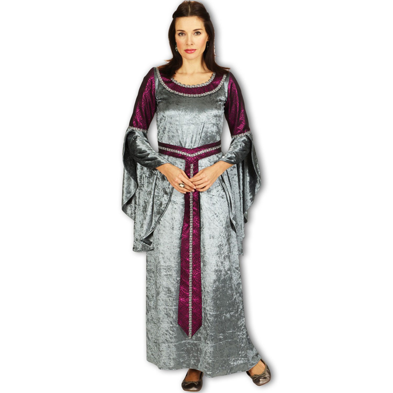 andrea-moden Kostüm Elfe Elbe Mittelalter für Damen, Silber Bordeaux