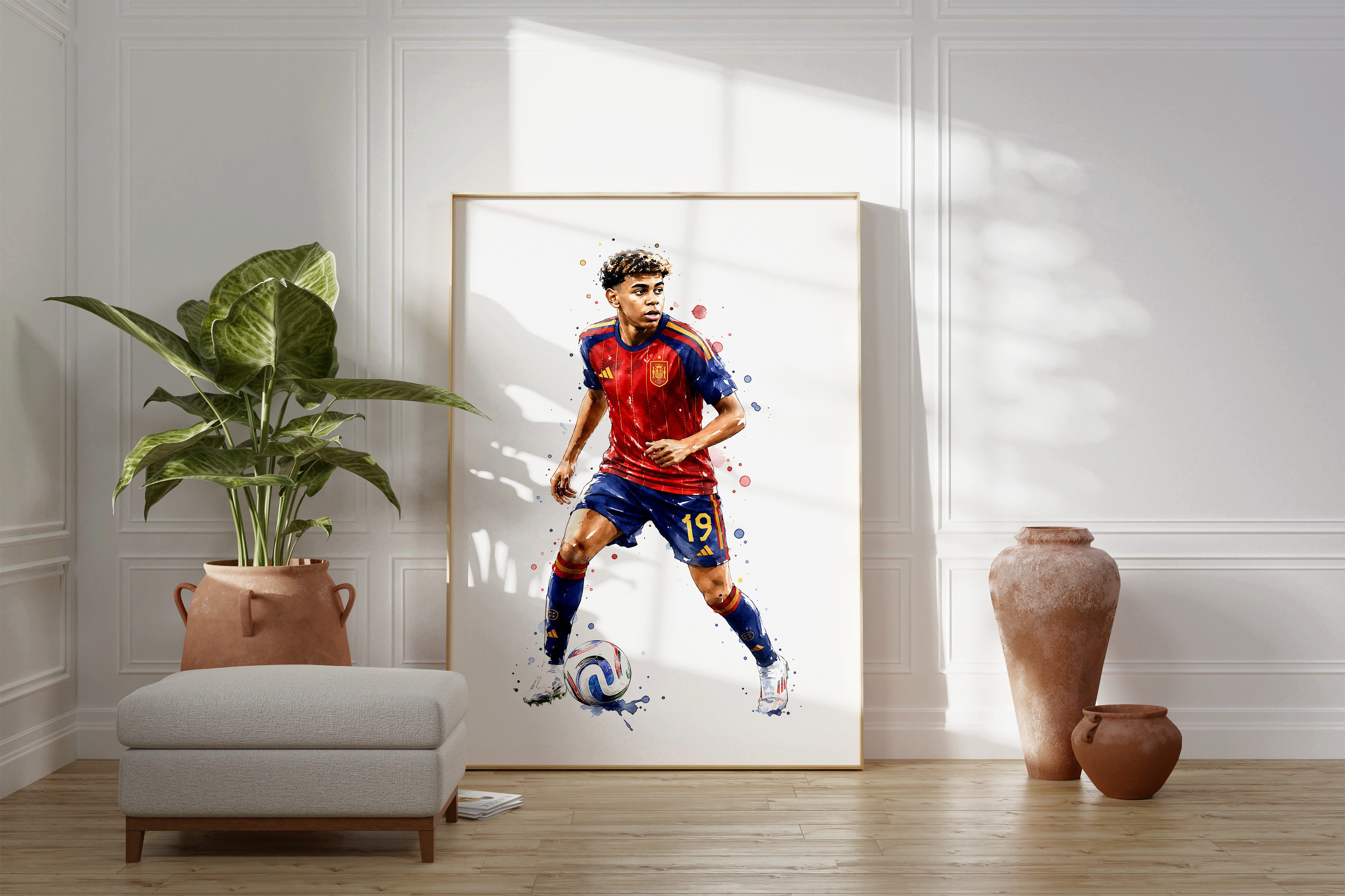 JUSTGOODMOOD Poster Spanien Fussball Geschenkidee Aquarell Sport Wandbild Deko Print ohne, (1 St)