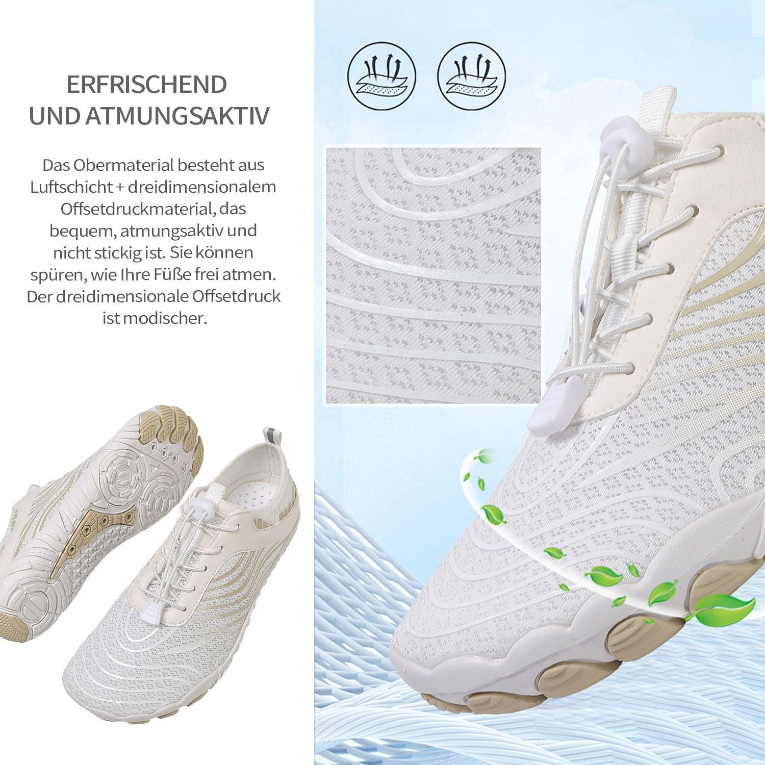 Refttenw Outdoor Barfußschuhe Schnell Trocknend Strandschuhe für Wassersport Wasserschuh Leicht, Atmungsaktiv, Rutschfest, Komfortabel, Weich