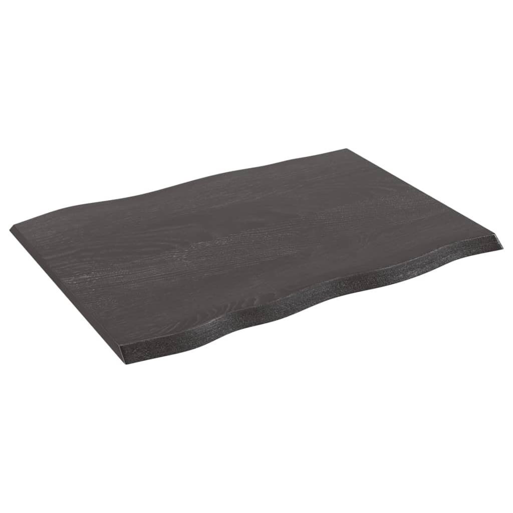 furnicato Tischplatte Massivholz (1 Behandelt Baumkante St) cm Eiche 80x60x2
