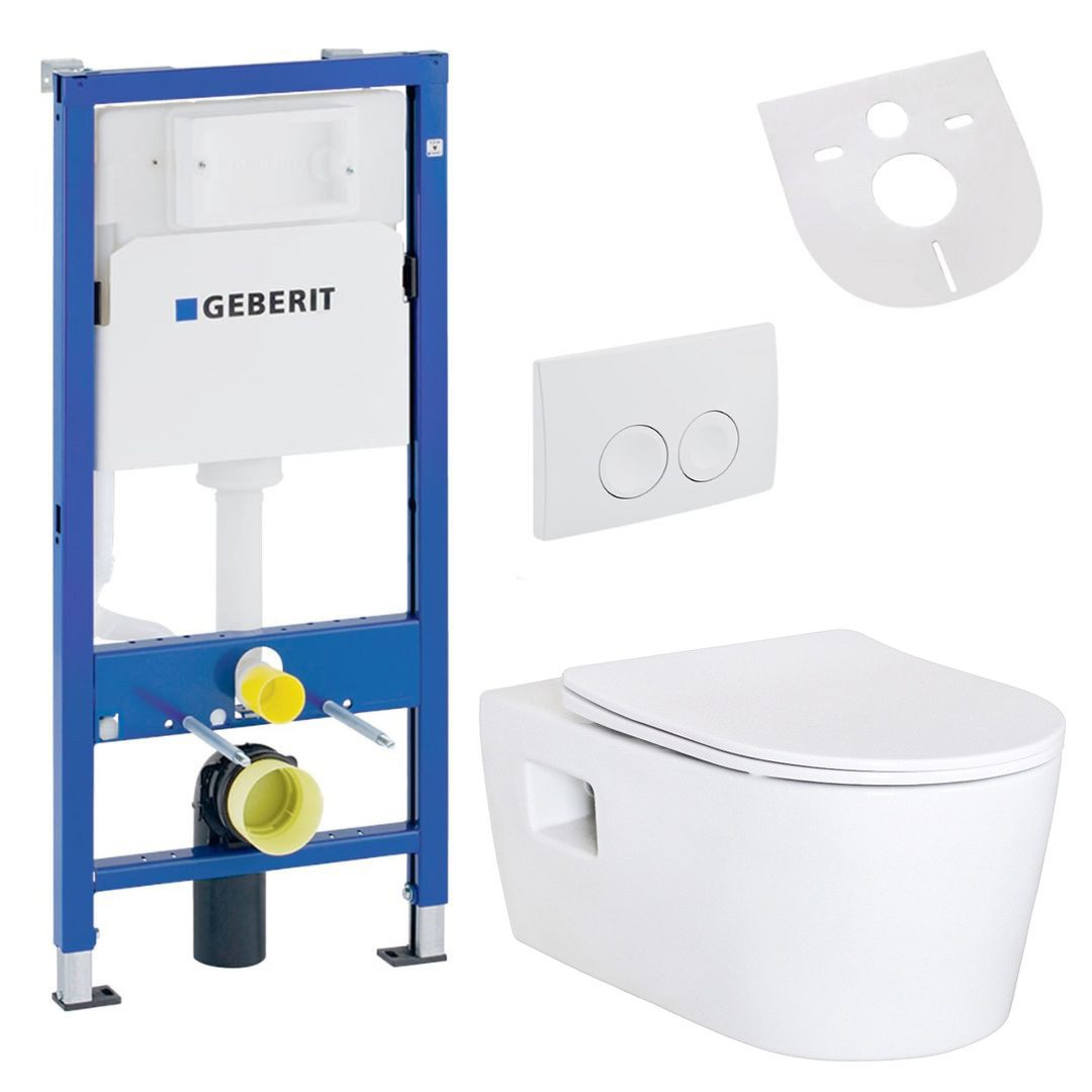 hansgrohe WC-Komplettset Hansgrohe EluPura S WC Komplettset Vorwandelement Sitz Drückerplatte, Wandhängend, UP320, UP100 oder Belvit Vorwandelement
