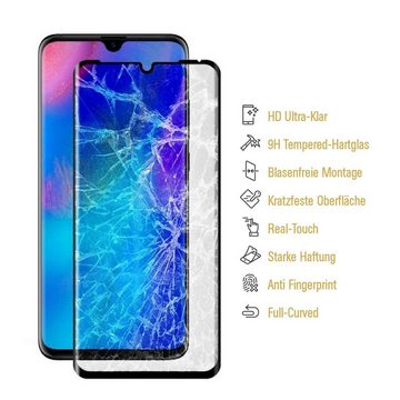 Protectorking Schutzfolie 3x 9H Hartglas für Huawei P30 Lite FULL COVER Panzerfolie Displayschut, (3-Stück), Displayschutzglas, Schutzglas Echtglas Tempered 9H Härte HD-KLAR