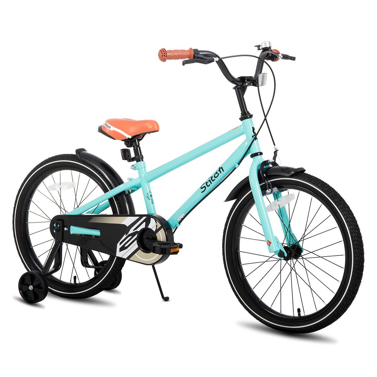 JOYSTAR Kinderfahrrad Totem 12/14/16/18/20 Zoll Kinderfahrrad für 2-11 jährige Jungen, mit Stützräder, Kotflügel, Front and rear dual brakes, Reflektorplatte
