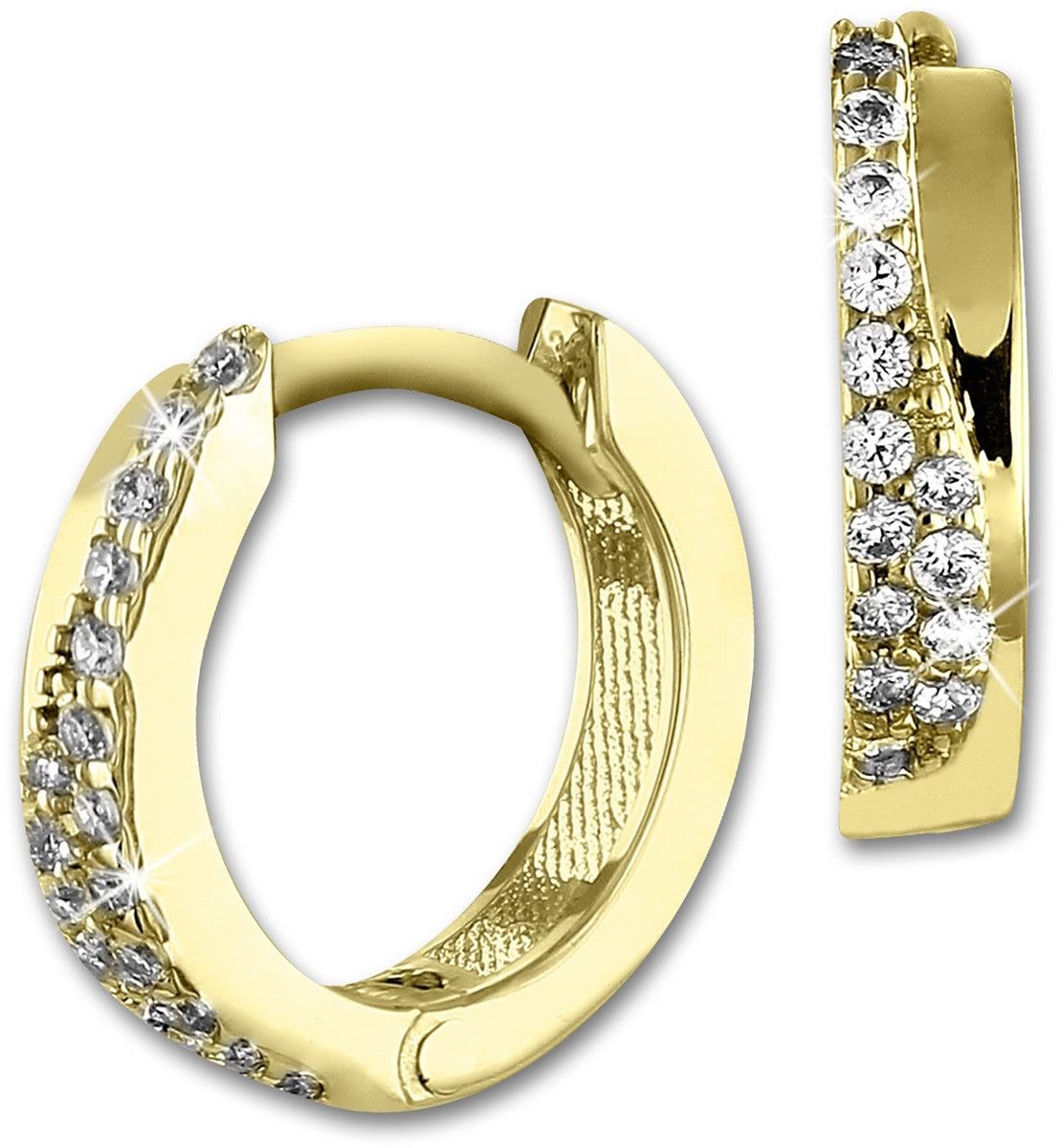 GoldDream Paar Creolen GoldDream 333 GelbGold 8K Ohrringe (Creolen), Damen Creolen Tiny aus 333 Gelbgold - 8 Karat, Farbe: gold, weiß