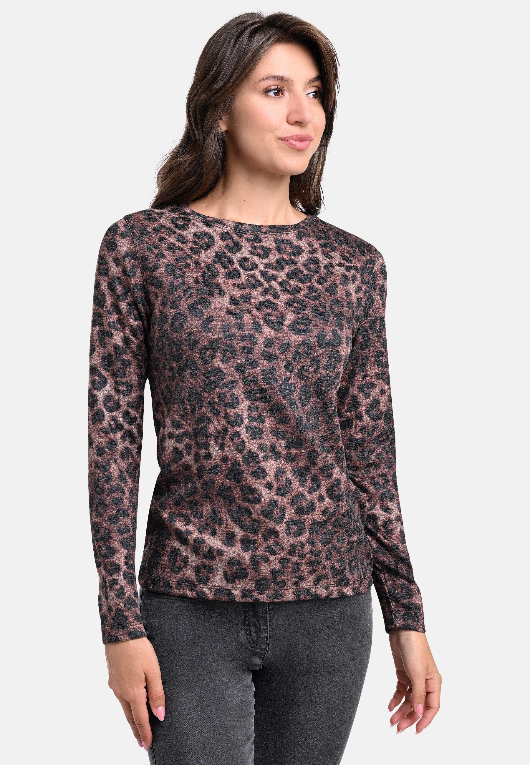 BICALLA T-Shirt Shirt mit Leo-Print in Braun/Schwarz (1-tlg) günstig online kaufen