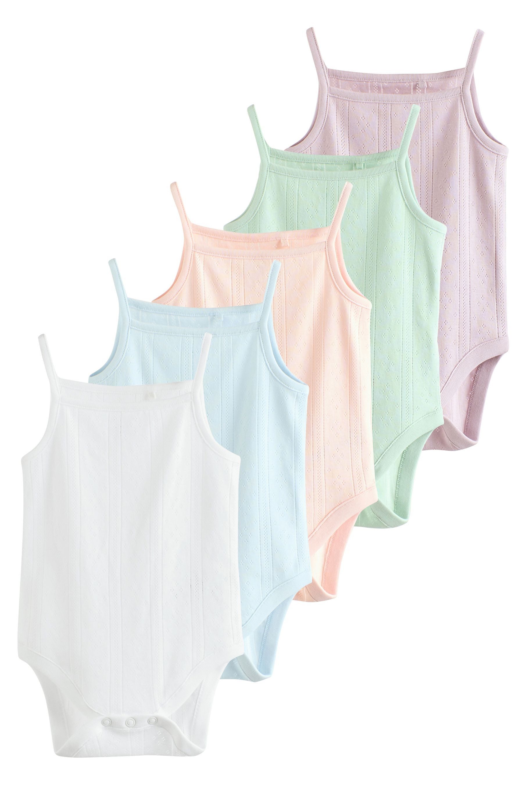 Next Body 5 x Einfarbiges Babytop und Bodys 100 % Baumwolle (5-tlg)