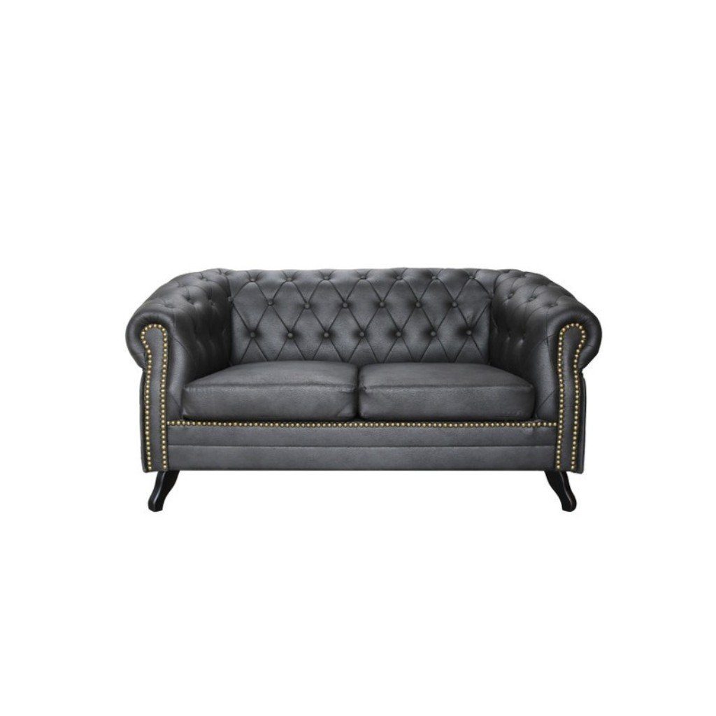 JVmoebel 2-Sitzer, Chesterfield Sofa Couch Polster 2 Sitzer Couchen Schwarz Sofa