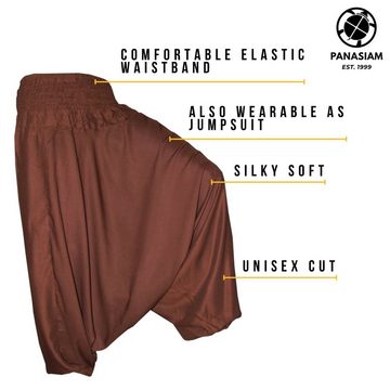 PANASIAM Relaxhose Aladinhose einfarbig Haremshose aus 100% natürlicher Viskose Pumphose für Damen bequeme Freizeithose Pluderhose