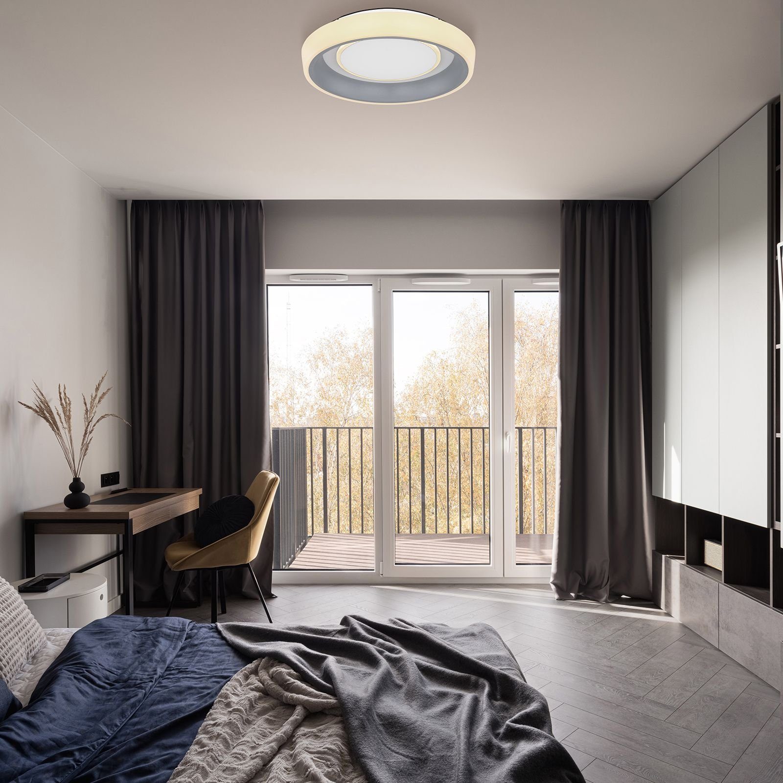 GLOBO Deckenleuchte Wohnzimmer Globo Dimmbar LED Fernbedienung Deckenleuchte Deckenlampe
