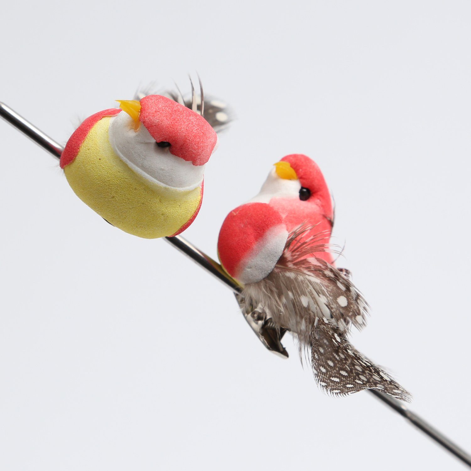 mit Osterdeko Klammer St) MARELIDA (2 Tierfigur Federn 2St Deko Mini pink Frühling 2,5cm Vögel