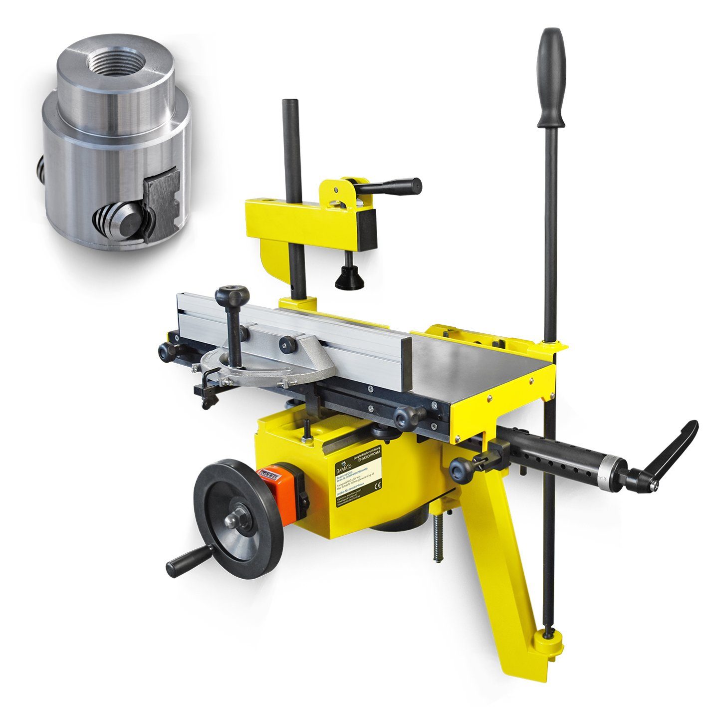 BAMATO Bohr- und Fräseinrichtung BHM310PROMA, Langlochbohrvorrichtung für Hobelmaschine mit Westcott-Bohrfutter
