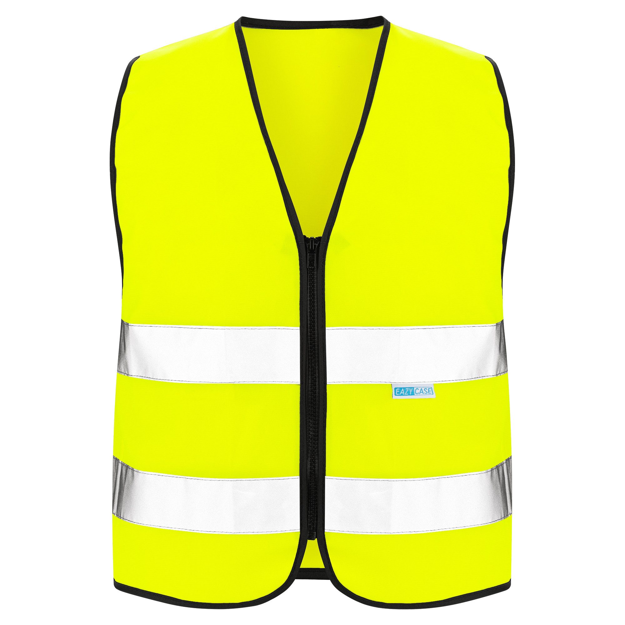 EAZY CASE Warnweste Kinder Warnweste Reißverschluss Warnweste für Kinder, Leucht Weste reflektierend Neon, Größe XS Gelb