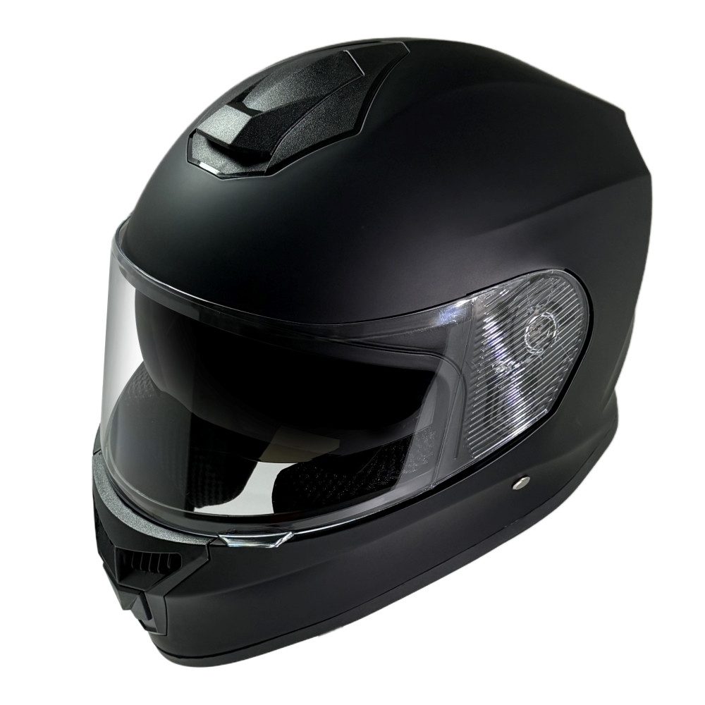 FunSport-Factory Motocrosshelm Motocross Kinderhelm Integralhelm Schwarz matt uni, mit integrierter Sonnenblende