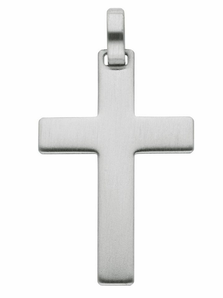 Adelia´s Kettenanhänger Edelstahl Kreuz Anhänger, Edelstahlschmuck für  Damen & Herren, Maße - Breite 18,7 mm - Höhe 28 mm