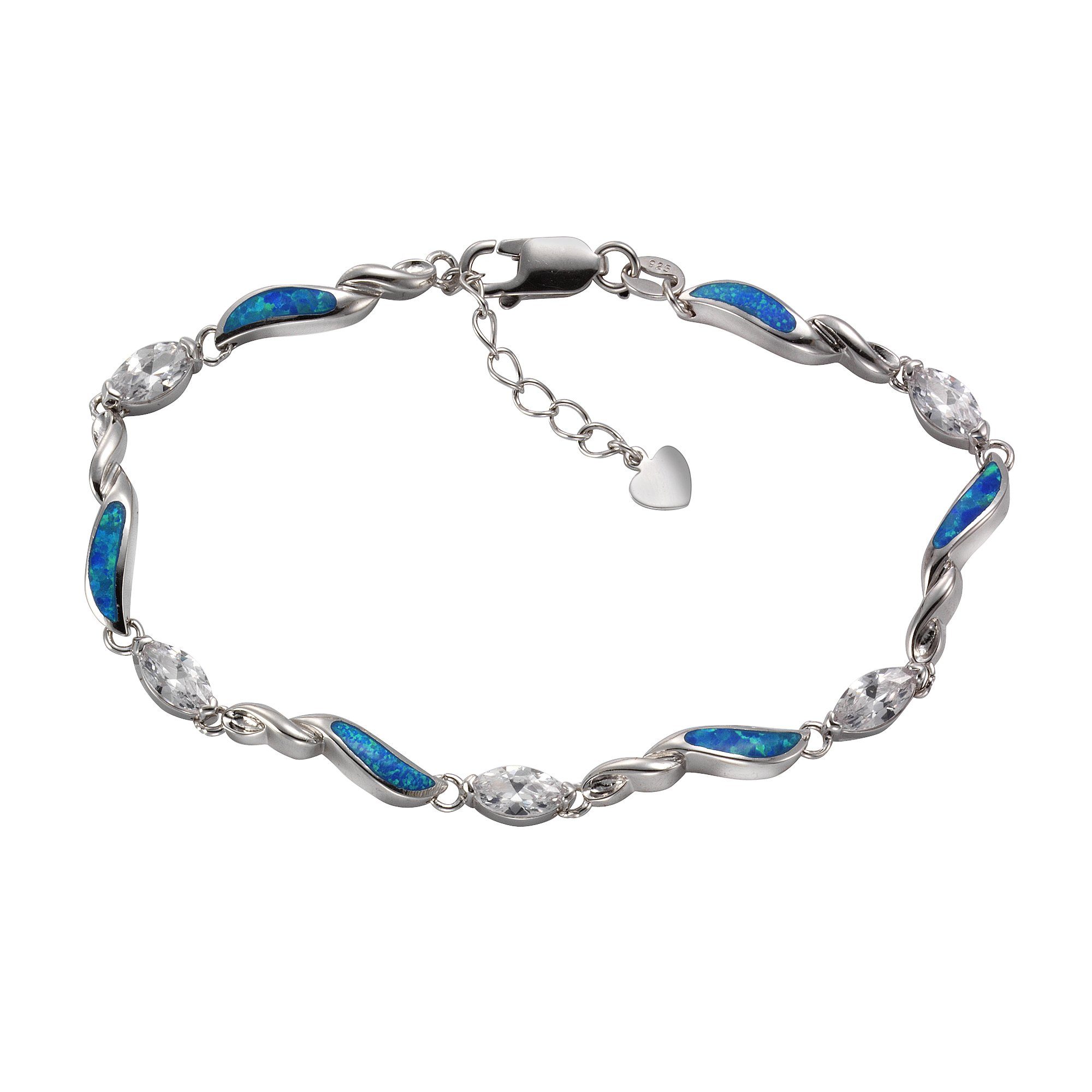 Vivance Armband 925/- Sterling Silber synth. Opal Zirkonia