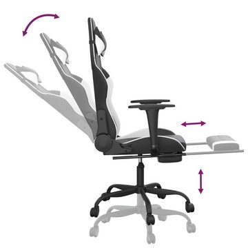 vidaXL Bürostuhl Gaming-Stuhl mit Massage Fußstütze Schwarz Weiß Kunstleder