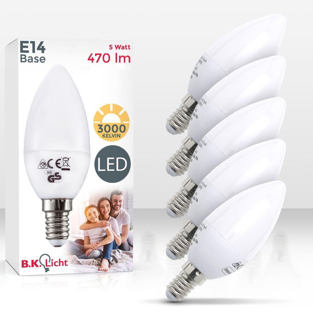 B.K.Licht LED-Leuchtmittel 50-LMF-006-05, E14, 2700K - Extra-Warmweiß