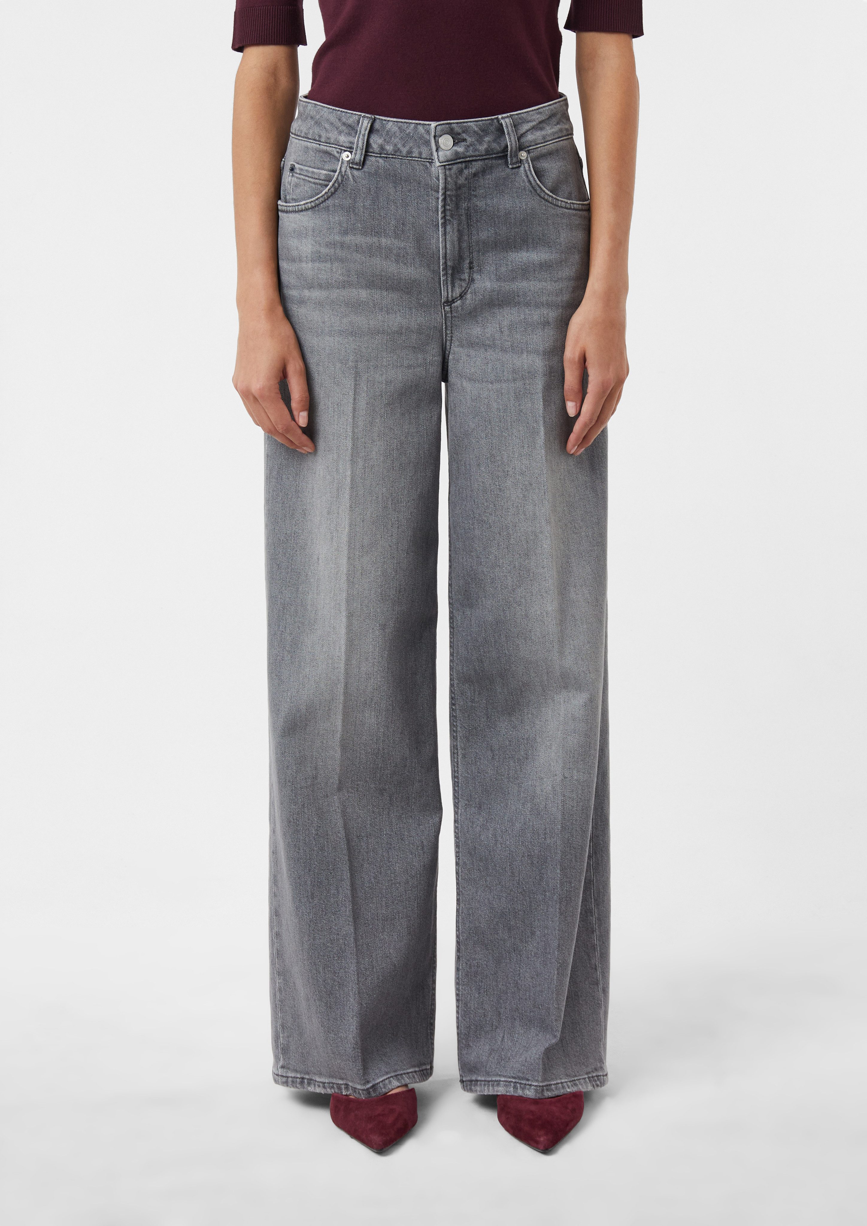 comma casual identity Weite Jeans mit Waschung und Stretch günstig online kaufen