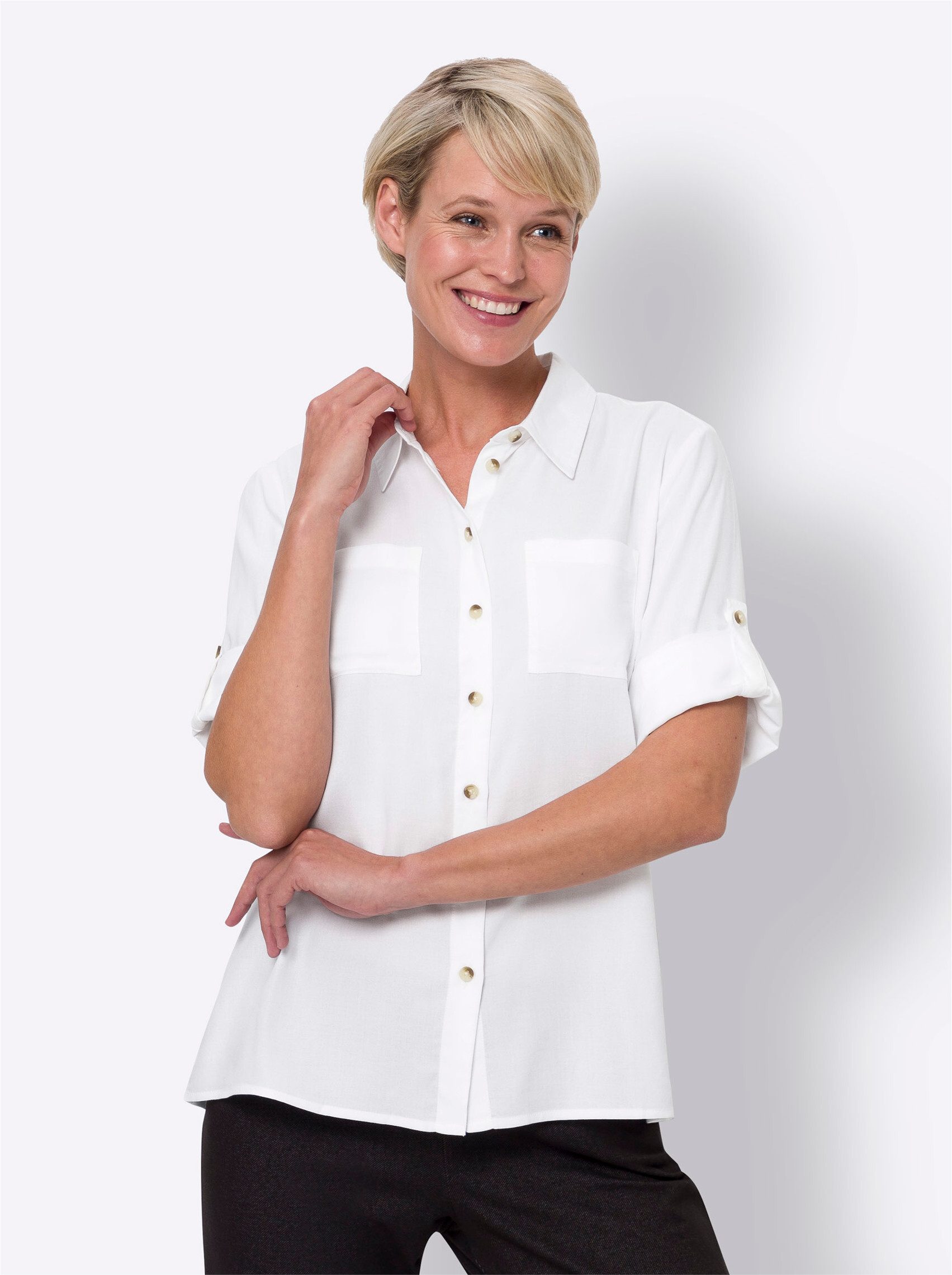 Sieh an! Klassische Bluse Hemdbluse günstig online kaufen