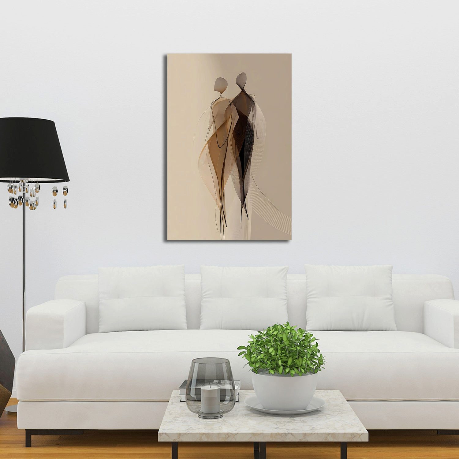 Artedinoi Leinwandbild Minimalistische Figuren Silhouetten Wandbild Leinwandbild Kunstdruck X, Figuren-Silhouetten, minimalistisch