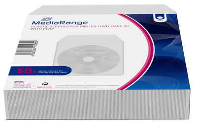 Mediarange CD-Hülle 50 Mini Plastiktaschen für je 1 8 cm BD / CD / DVD transparent