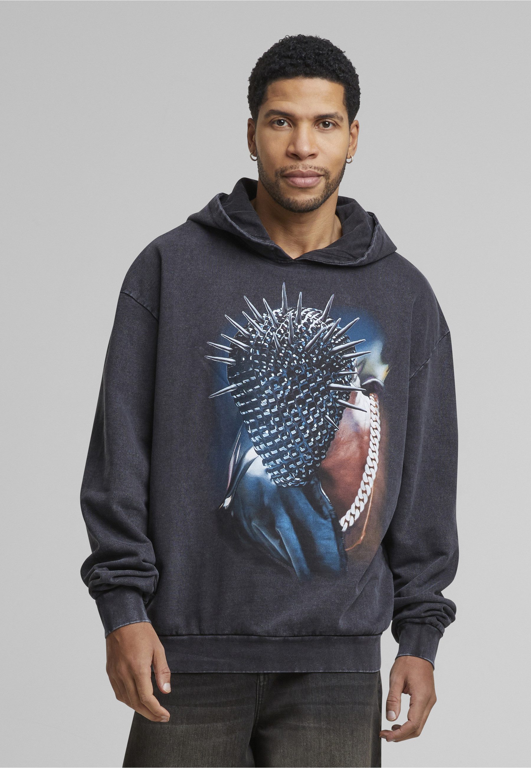 Upscale by Mister Tee Rundhalspullover Upscale by Mister Tee Thorned Mask Oversize Hoody (1-tlg)
