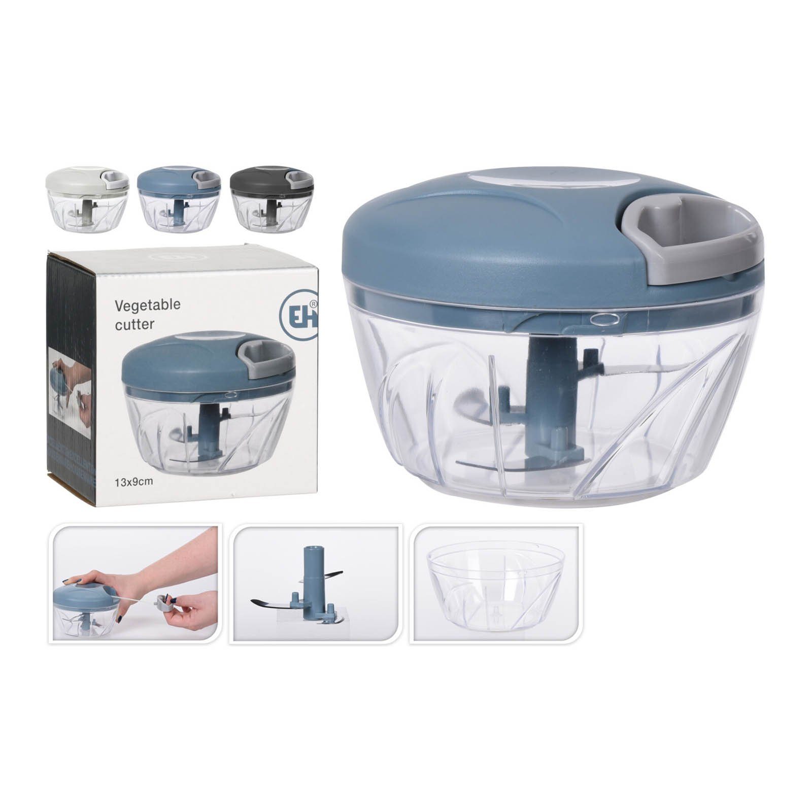 HAC24 Gemüsehacker Gemüseschneider Zwiebelschneider Gemüse Multizerkleinerer, Manuell mit Seilzug